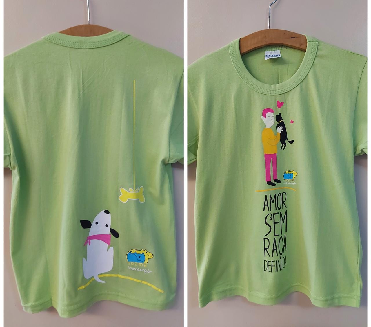Camiseta Amor Sem Raça - Verde Limão
